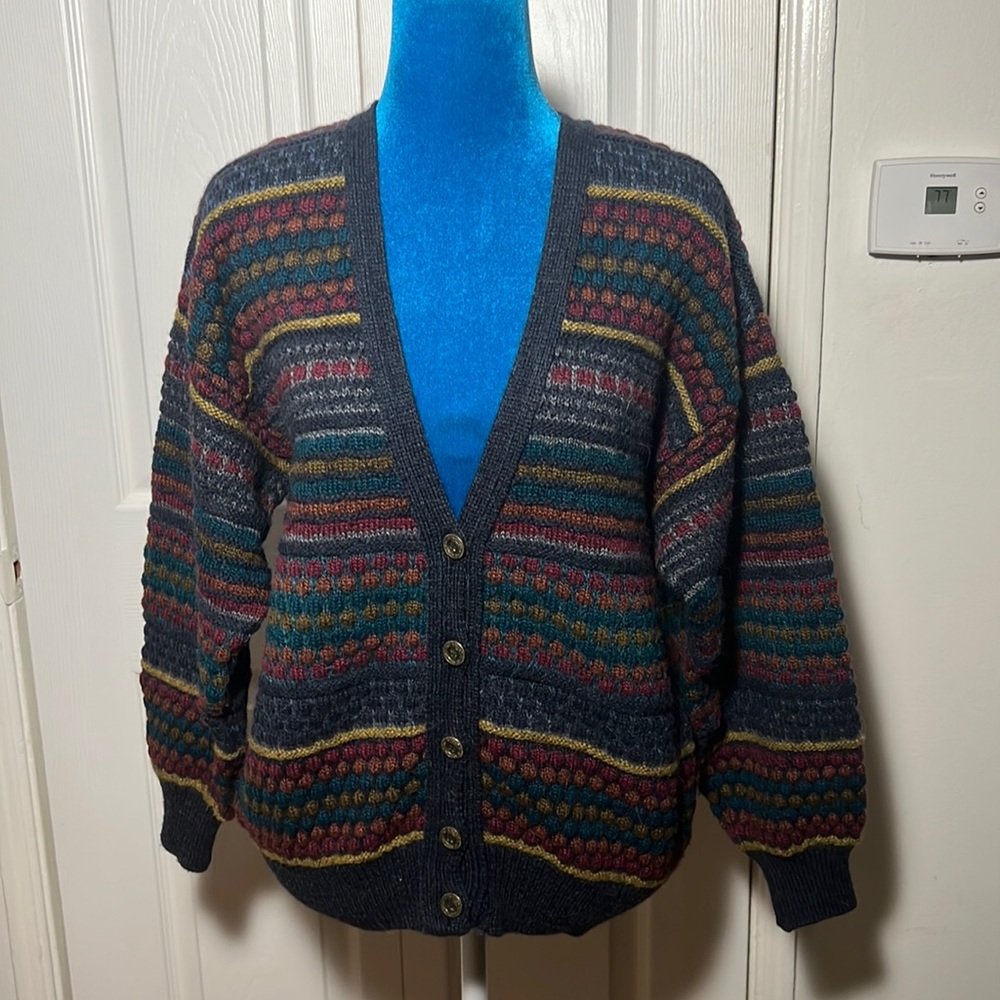 Vintage Lands’ End Grandpa Cardigan Sweater Medium